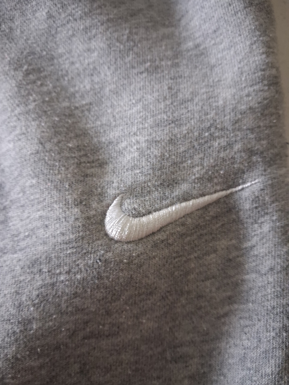 Nike Men’s Grey Crewneck Sweater with White Swoosh